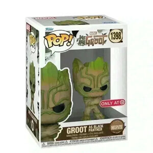 Funko POP! Marvel: We Are Groot - Groot as Black Panther Figure